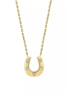 Saks Fifth Avenue 14K Yellow Gold & 0.07 TCW Diamond Horseshoe Pendant Necklace