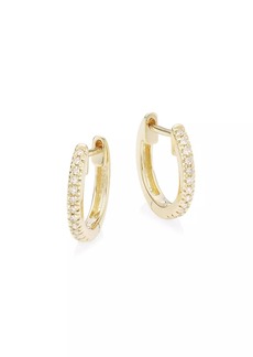 Saks Fifth Avenue 14K Yellow Gold & 0.07 TCW Diamond Huggie Hoop Earrings
