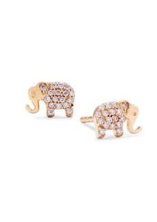 Saks Fifth Avenue 14K Yellow Gold & 0.08 TCW Diamond Elephant Stud Earrings