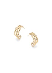 Saks Fifth Avenue 14K Yellow Gold & 0.09 TCW Diamond Half Hoop Earrings