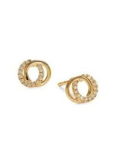 Saks Fifth Avenue 14K Yellow Gold & 0.09 TCW Diamond Love Knot Stud Earrings