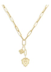 Saks Fifth Avenue 14K Yellow Gold & 0.1 TCW Diamond Clover & Heart Lariat Necklace