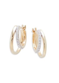 Saks Fifth Avenue 14K Yellow Gold & 0.102 TCW Diamond Drop Earrings