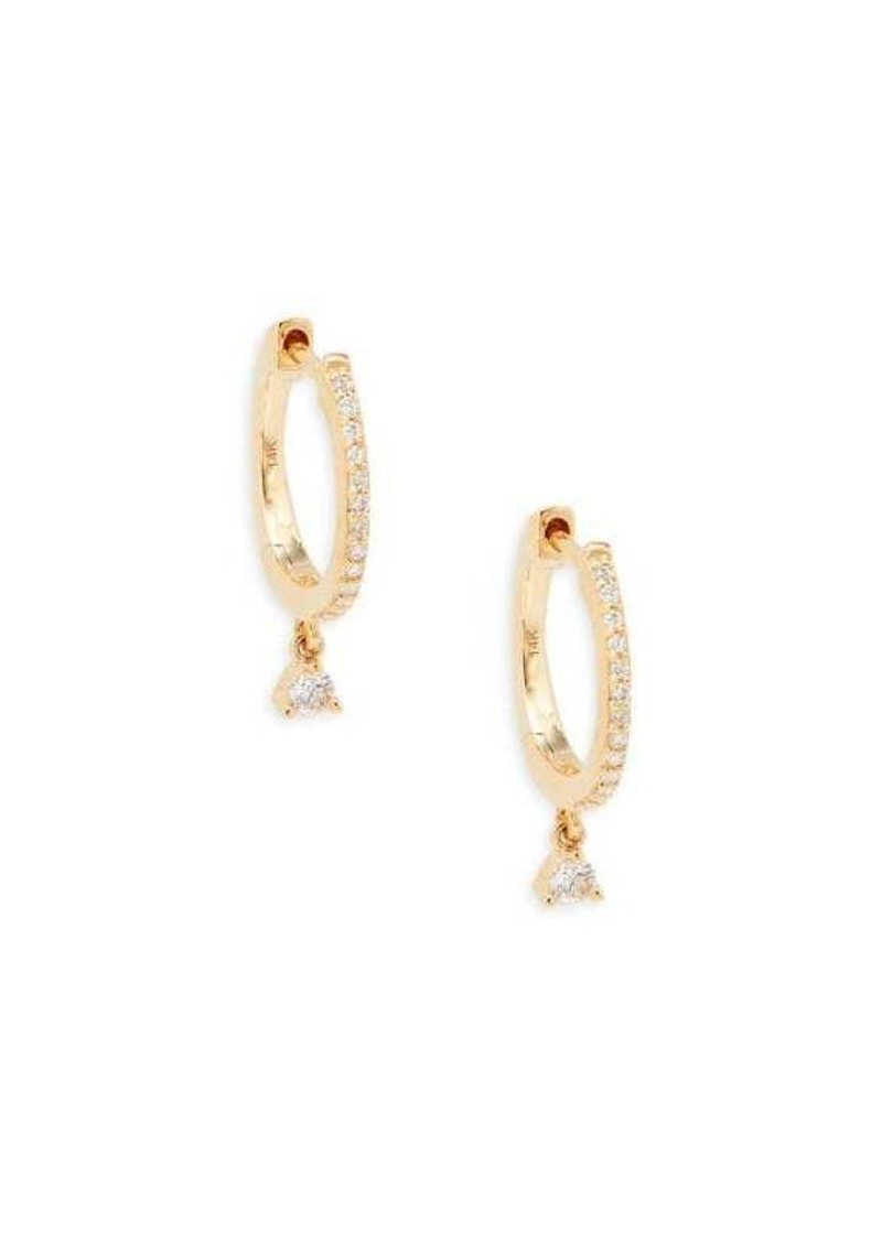 Saks Fifth Avenue 14K Yellow Gold & 0.126 TCW Diamond Drop Earrings