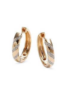 Saks Fifth Avenue 14K Yellow Gold & 0.13 TCW Diamond Hoop Earrings