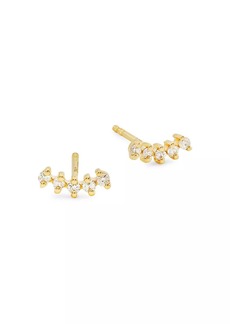 Saks Fifth Avenue 14K Yellow Gold & 0.144 TCW Diamond Curved Stud Earrings