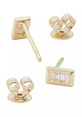 Saks Fifth Avenue 14K Yellow Gold & 0.15 TCW Baguette Diamond Stud Earrings