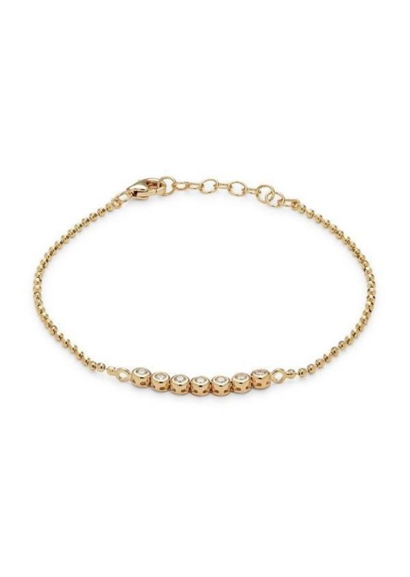 Saks Fifth Avenue 14K Yellow Gold & 0.15 TCW Bezel Diamond Ball Chain Bracelet