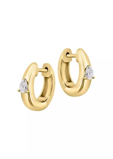 Saks Fifth Avenue 14K Yellow Gold & 0.15 TCW Diamond Huggie Hoop Earrings
