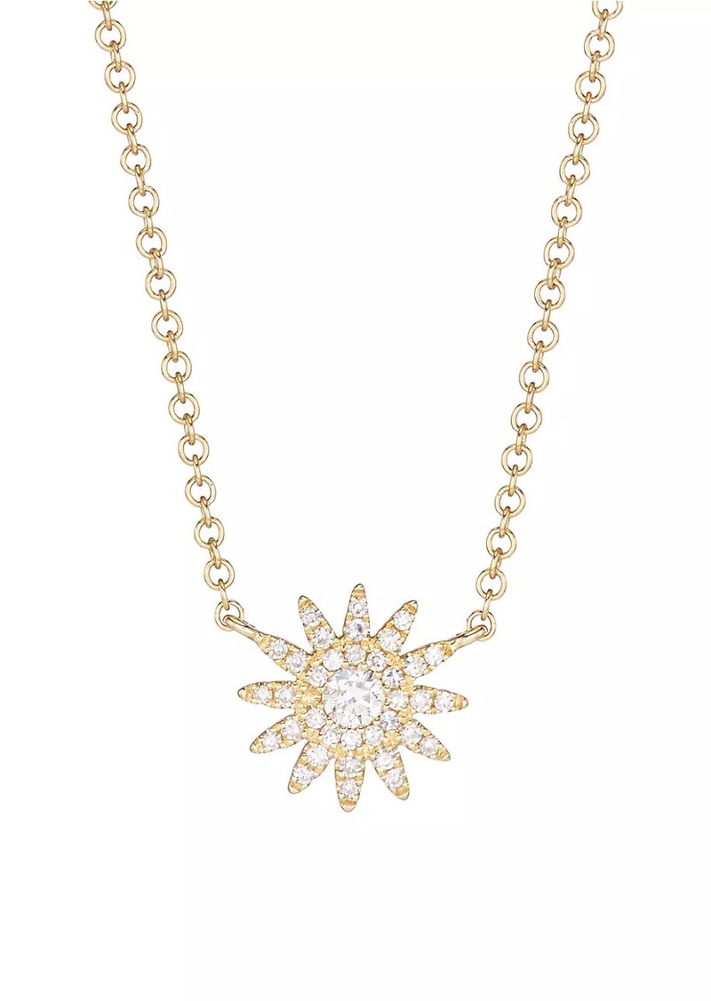 Saks Fifth Avenue 14K Yellow Gold & 0.15 TCW Diamond Starburst Pendant Necklace