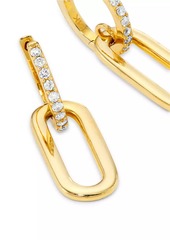 Saks Fifth Avenue 14K Yellow Gold & 0.17 TCW Diamond Paper Clip Huggie Earrings