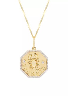 Saks Fifth Avenue 14K Yellow Gold & 0.2 TCW Diamond Zodiac Pendant Necklace