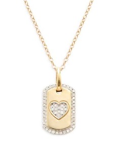 Saks Fifth Avenue 14K Yellow Gold & 0.200 TCW Diamond Heart Pendant Necklace