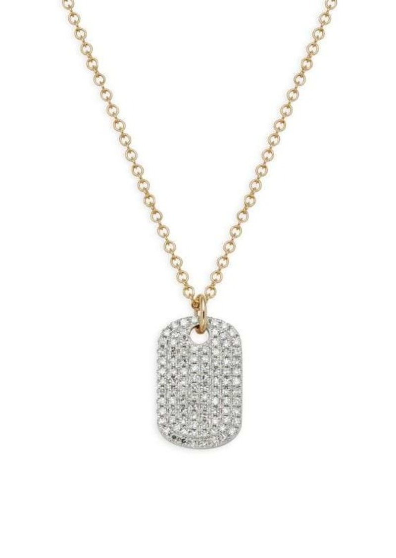 Saks Fifth Avenue 14K Yellow Gold & 0.22 TCW Diamond Pendant Necklace/18"