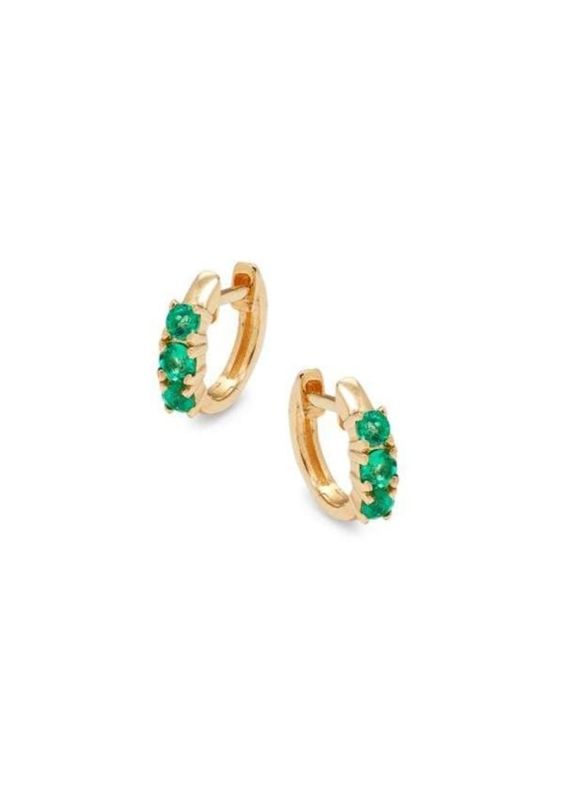 Saks Fifth Avenue 14K Yellow Gold & 0.25 TCW Emerald Earrings