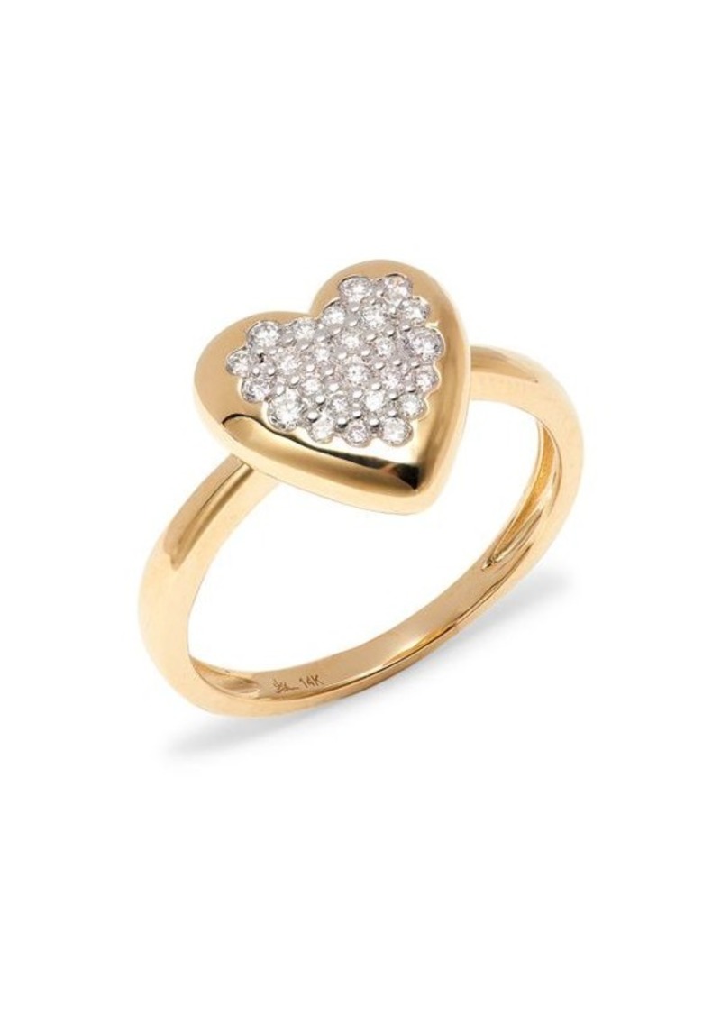 Saks Fifth Avenue 14K Yellow Gold & 0.26 TCW Diamond Heart Ring