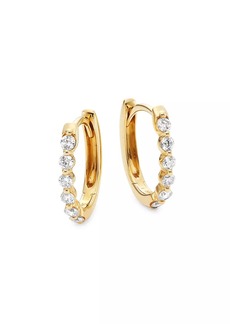 Saks Fifth Avenue 14K Yellow Gold & 0.26 TCW Diamond Oval Huggie Earrings