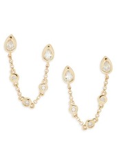 Saks Fifth Avenue 14K Yellow Gold & 0.32 TCW Diamond Double Piercing Drop Earrings