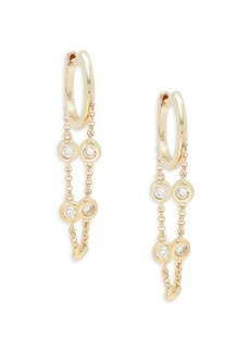 Saks Fifth Avenue 14K Yellow Gold & 0.356 TCW Diamond Chain Drop Earrings