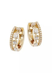 Saks Fifth Avenue 14K Yellow Gold & 0.43 TCW Diamond Huggie Hoop Earrings