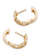 Saks Fifth Avenue 14K Yellow Gold & 0.43 TCW Diamond Huggie Hoop Earrings