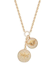 Saks Fifth Avenue 14K Yellow Gold & 0.62 TCW Diamond Bee & Dragonfly Pendant Necklace