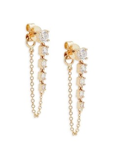 Saks Fifth Avenue 14K Yellow Gold & 0.73 TCW Diamond Chain Drop Earrings