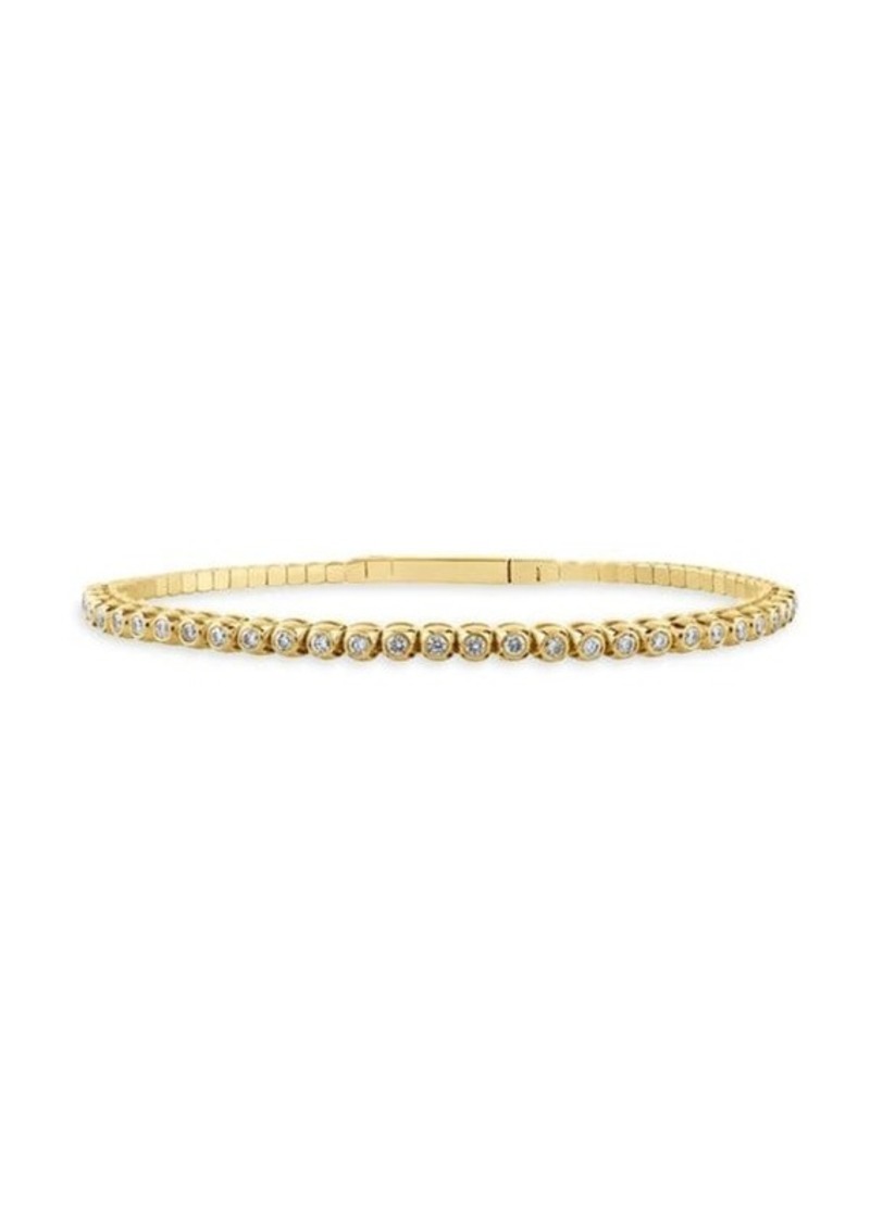 Saks Fifth Avenue 14K Yellow Gold & 1 TCW Diamond Tennis Bangle Bracelet