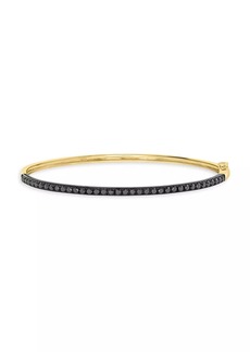 Saks Fifth Avenue 14K Yellow Gold & 1.00 TCW Black Diamond Bangle