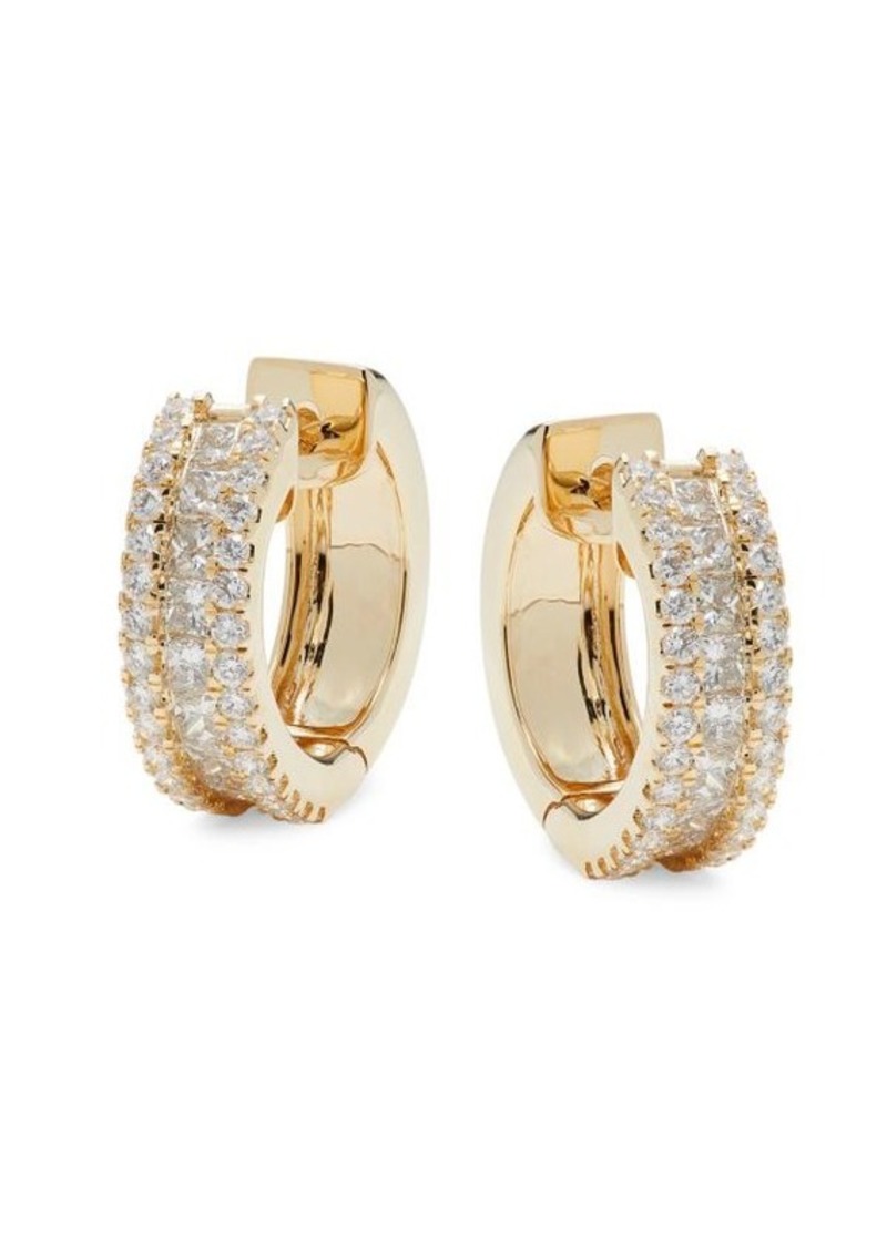 Saks Fifth Avenue 14K Yellow Gold & 1.25 TCW Diamond Huggie Earrings