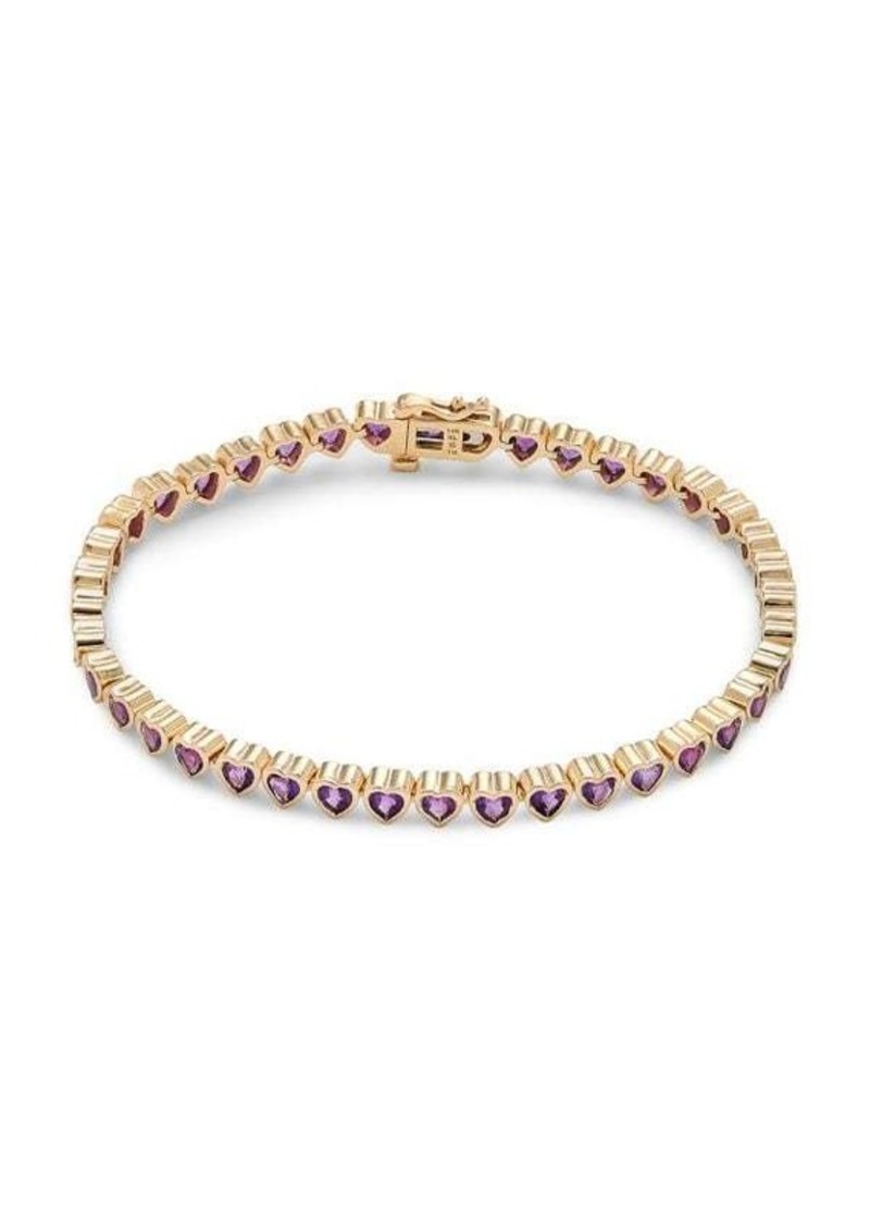 Saks Fifth Avenue 14K Yellow Gold & 3 TCW Amethyst Tennis Bracelet