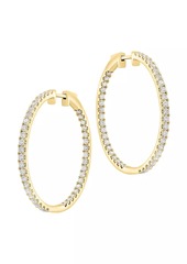 Saks Fifth Avenue 14K Yellow Gold & 3.19 TCW Diamond Inside-Out Hoop Earrings