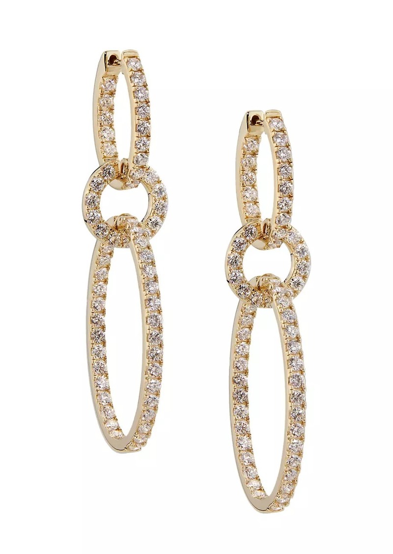 Saks Fifth Avenue 14K Yellow Gold & 3.90 TCW Diamond Loop Drop Earrings