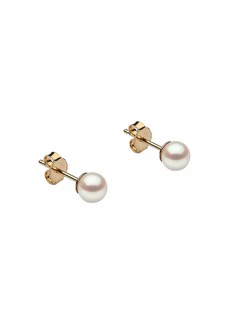 Saks Fifth Avenue 14K Yellow Gold & 5-5.5MM Akoya Pearl Stud Earrings