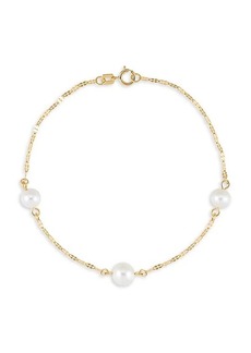 Saks Fifth Avenue 14K Yellow Gold & 5-7MM Round Freshwater Pearl Bracelet