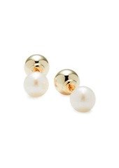 Saks Fifth Avenue ​14K Yellow Gold & 5MM White Cultured Pearl Stud Earrings