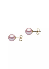 Saks Fifth Avenue 14K Yellow Gold & 8-9MM Pink Freshwater Pearl Stud Earrings