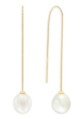 Saks Fifth Avenue 14K Yellow Gold & 9.5-10MM Freshwater Pearl Threader Earrings