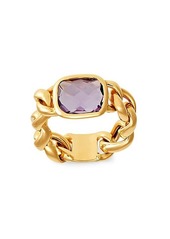 Saks Fifth Avenue 14K Yellow Gold & Amethyst Cushion Ring/Size 7