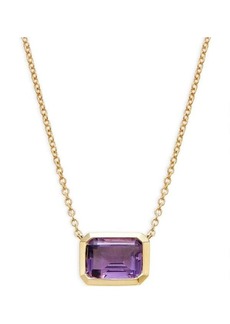 Saks Fifth Avenue 14K Yellow Gold & Amethyst Pendant Necklace