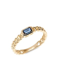 Saks Fifth Avenue 14K Yellow Gold & Blue Sapphire Ring