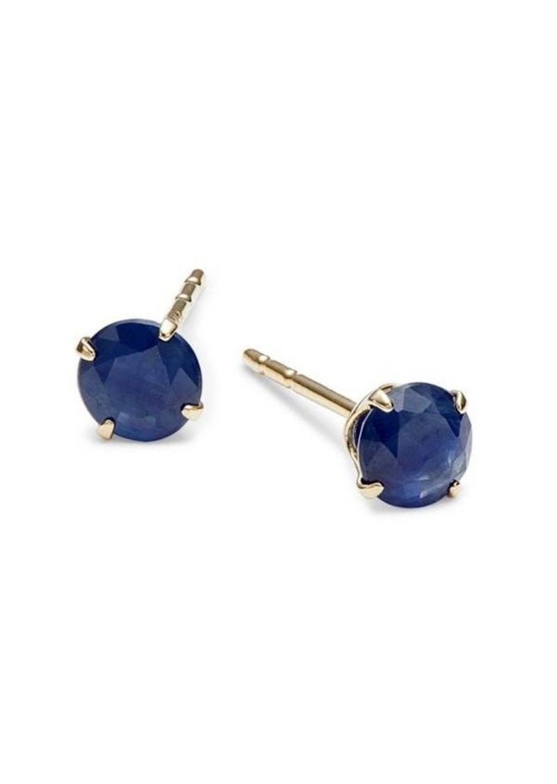 Saks Fifth Avenue 14K Yellow Gold & Blue Sapphire Stud Earrings