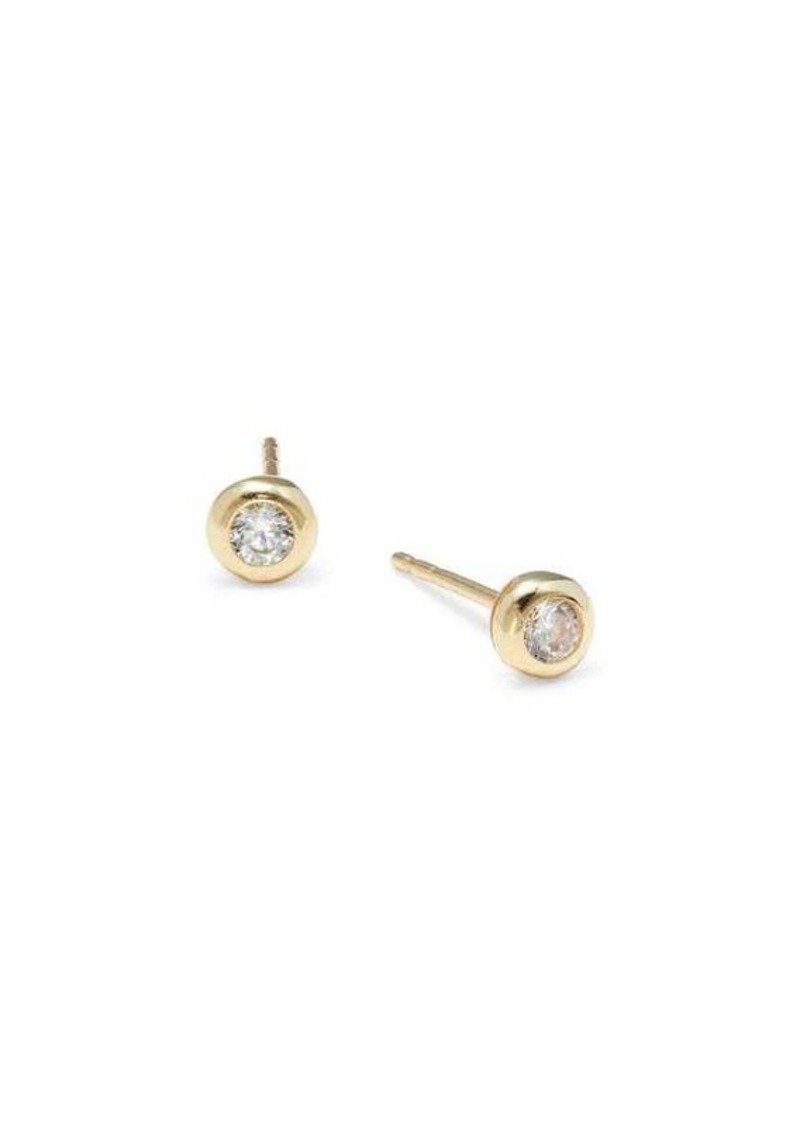 Saks Fifth Avenue 14K Yellow Gold & Cubic Zirconia Stud Earrings