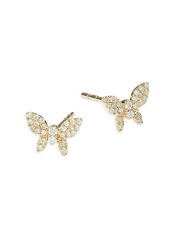 Saks Fifth Avenue 14K Yellow Gold & 0.16 TCW Diamond Butterfly Stud Earrings
