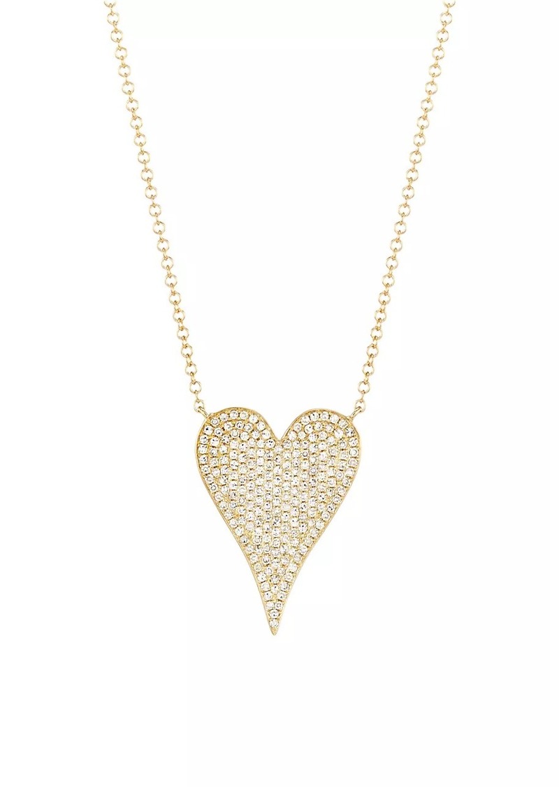 Saks Fifth Avenue 14K Yellow Gold & Diamond Heart Pendant Necklace