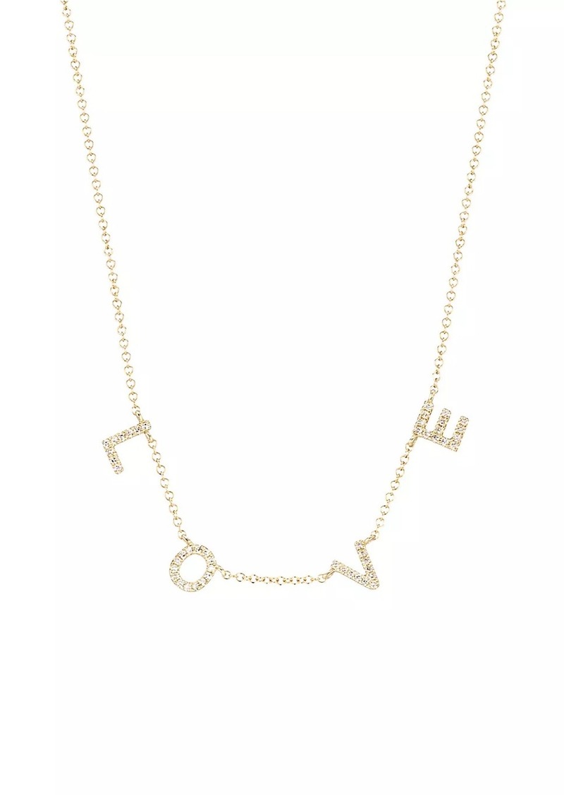 Saks Fifth Avenue 14K Yellow Gold & Diamond 'Love' Necklace