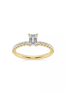 Saks Fifth Avenue 14K Yellow Gold & Emerald-Cut Lab-Grown Diamond Hidden Halo Ring/0.80-3.41 TCW