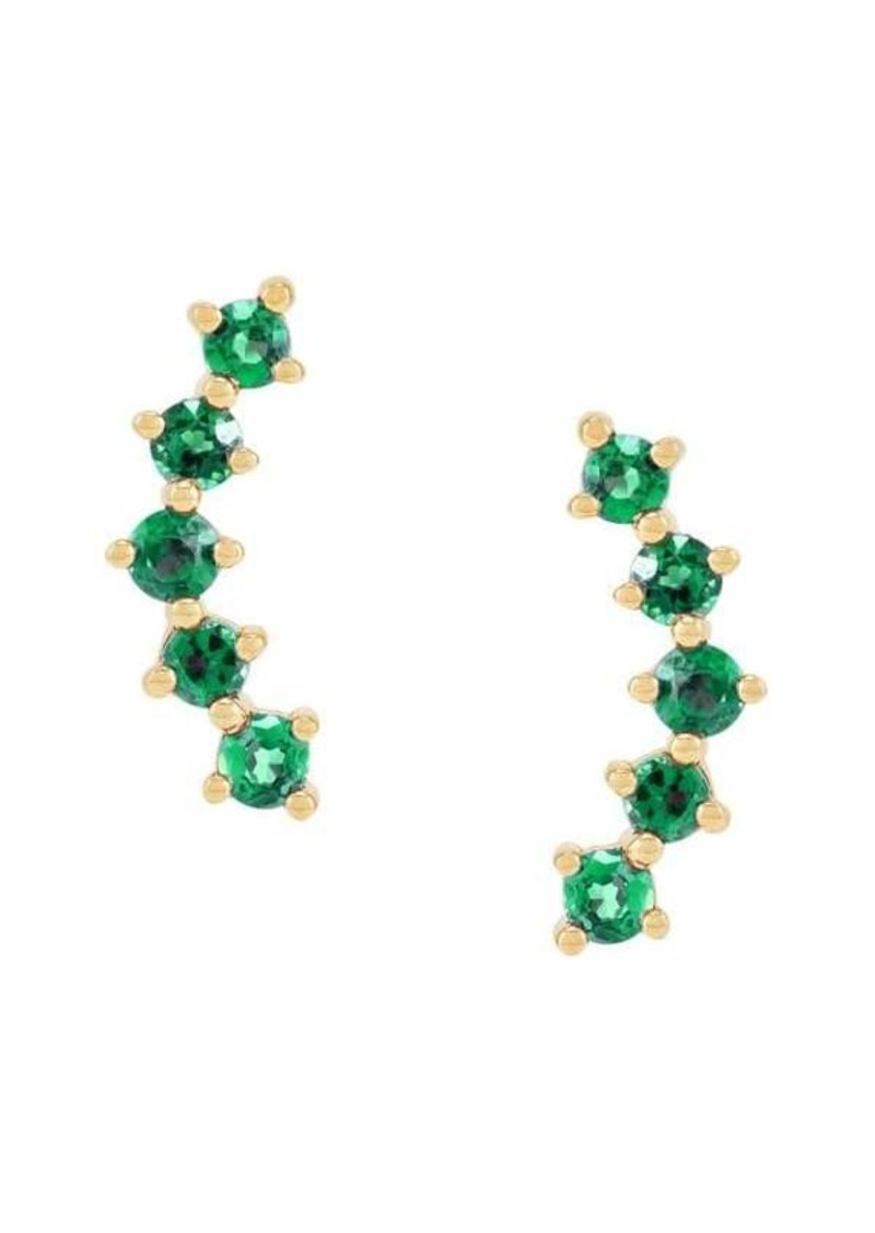 Saks Fifth Avenue 14K Yellow Gold & Emerald Leaf Drop Earrings