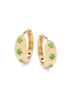 Saks Fifth Avenue 14K Yellow Gold & Emerald Star Huggie Earrings