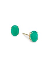 Saks Fifth Avenue 14K Yellow Gold & Emerald Stud Earrings